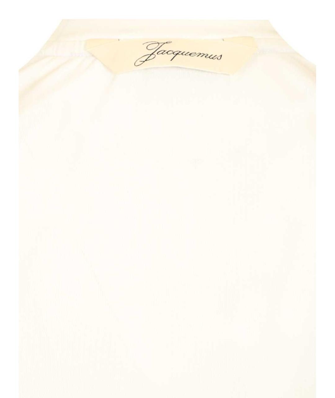 JACQUEMUS Белая хлопковая футболка, фото 4