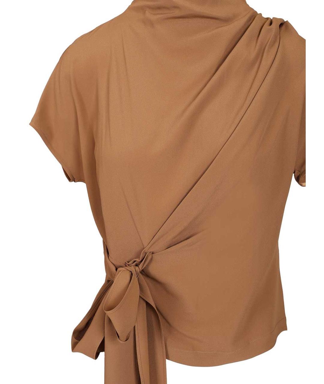 FEDERICA TOSI Коричневая ацетатная блузы, фото 4