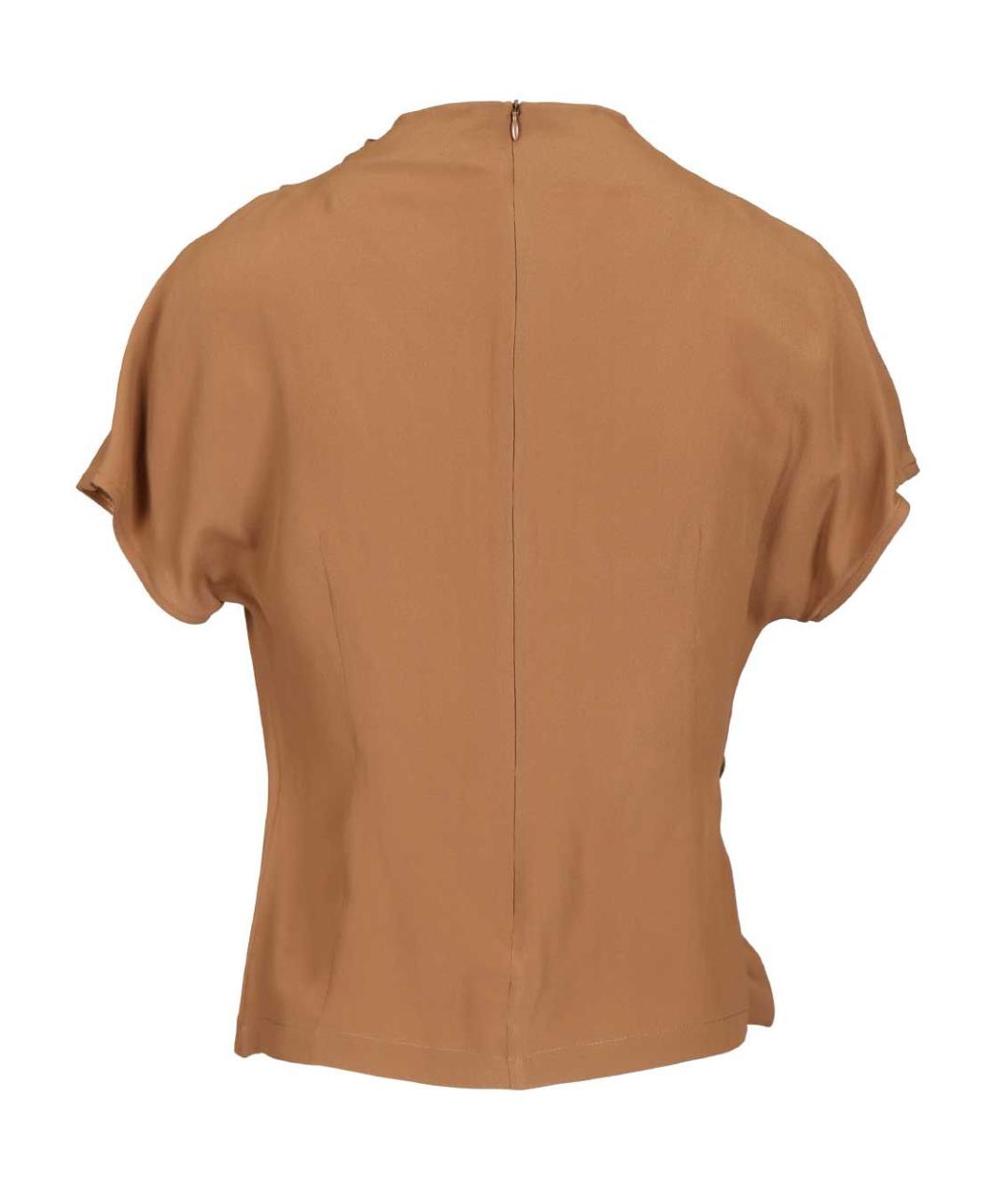 FEDERICA TOSI Коричневая ацетатная блузы, фото 3