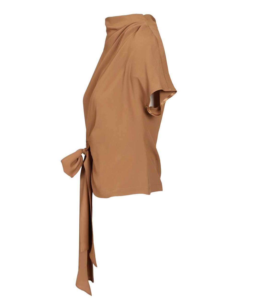 FEDERICA TOSI Коричневая ацетатная блузы, фото 2