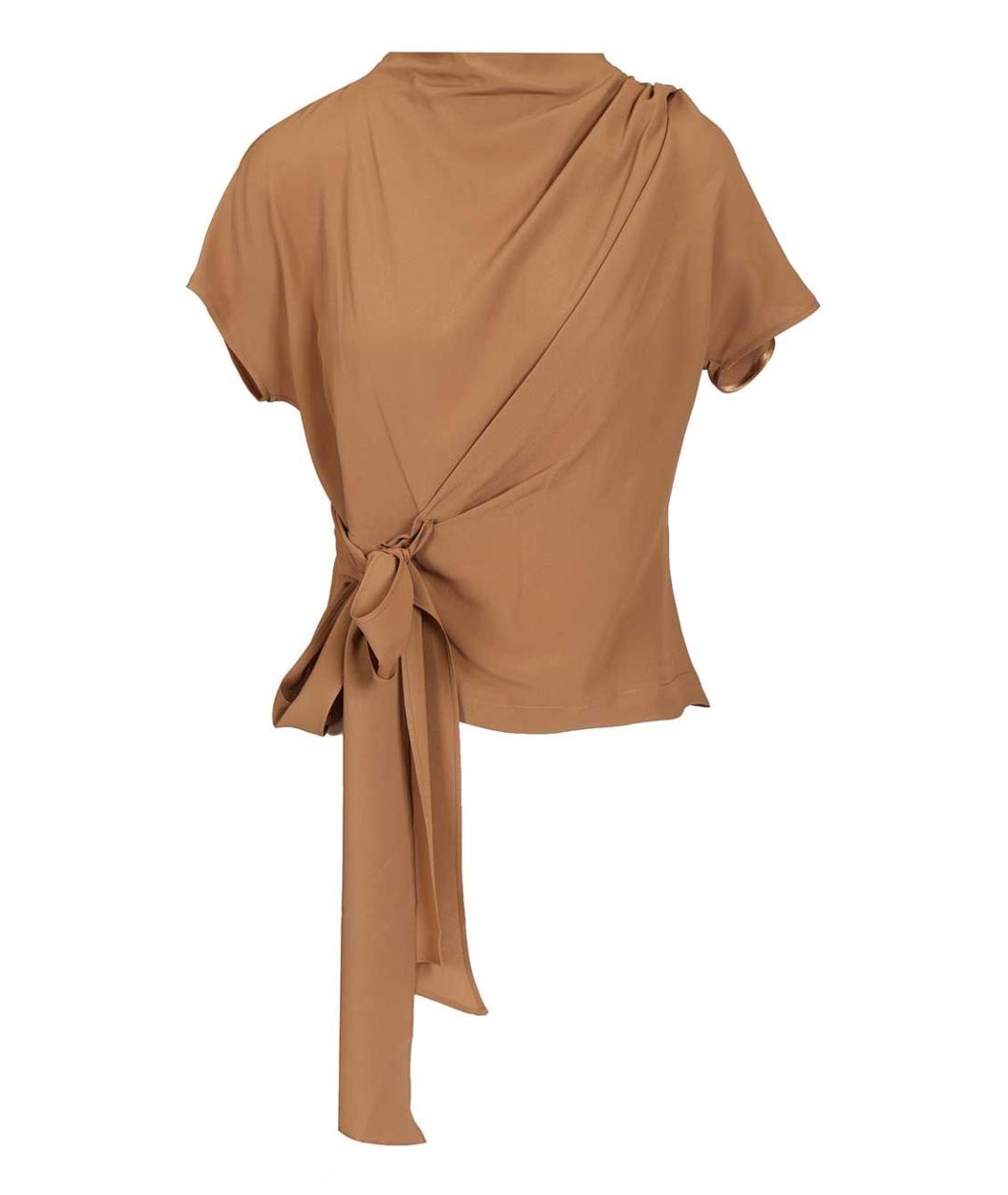FEDERICA TOSI Коричневая ацетатная блузы, фото 1
