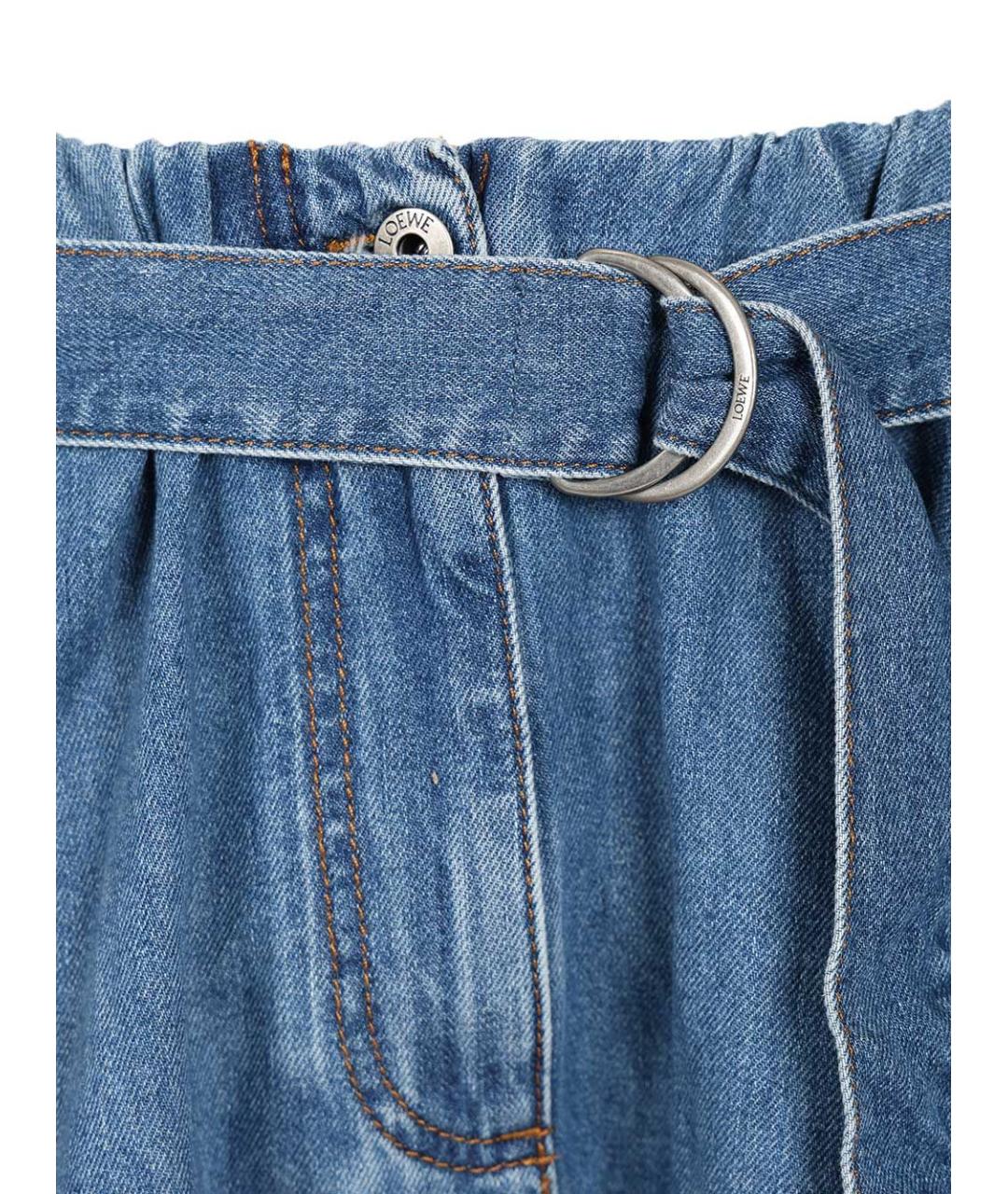 LOEWE Голубая хлопковая юбка мини, фото 5