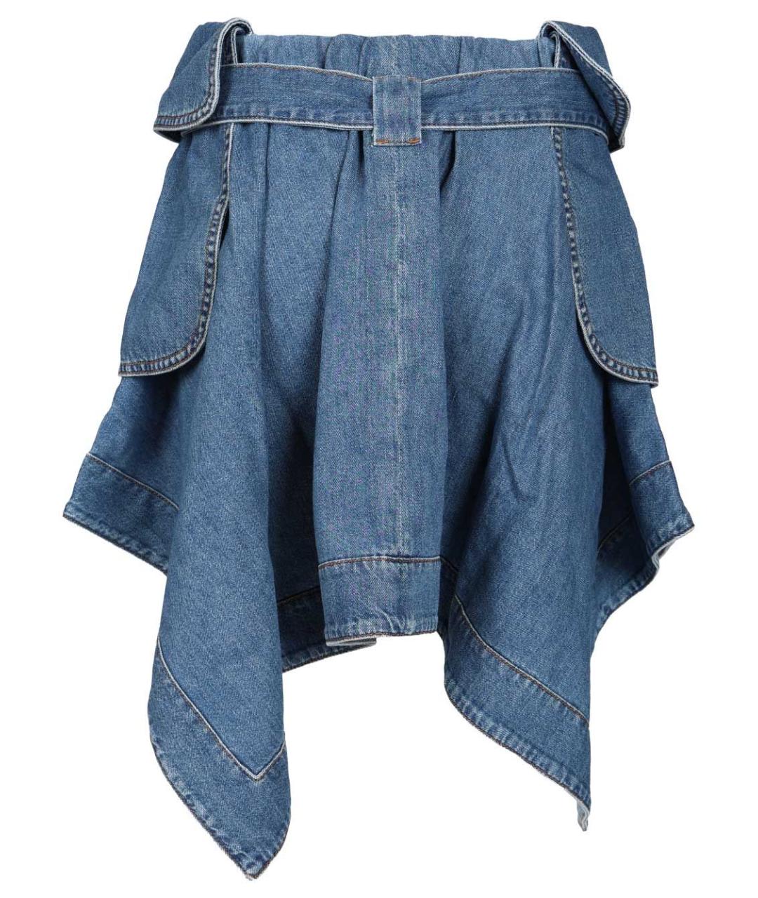 LOEWE Голубая хлопковая юбка мини, фото 2