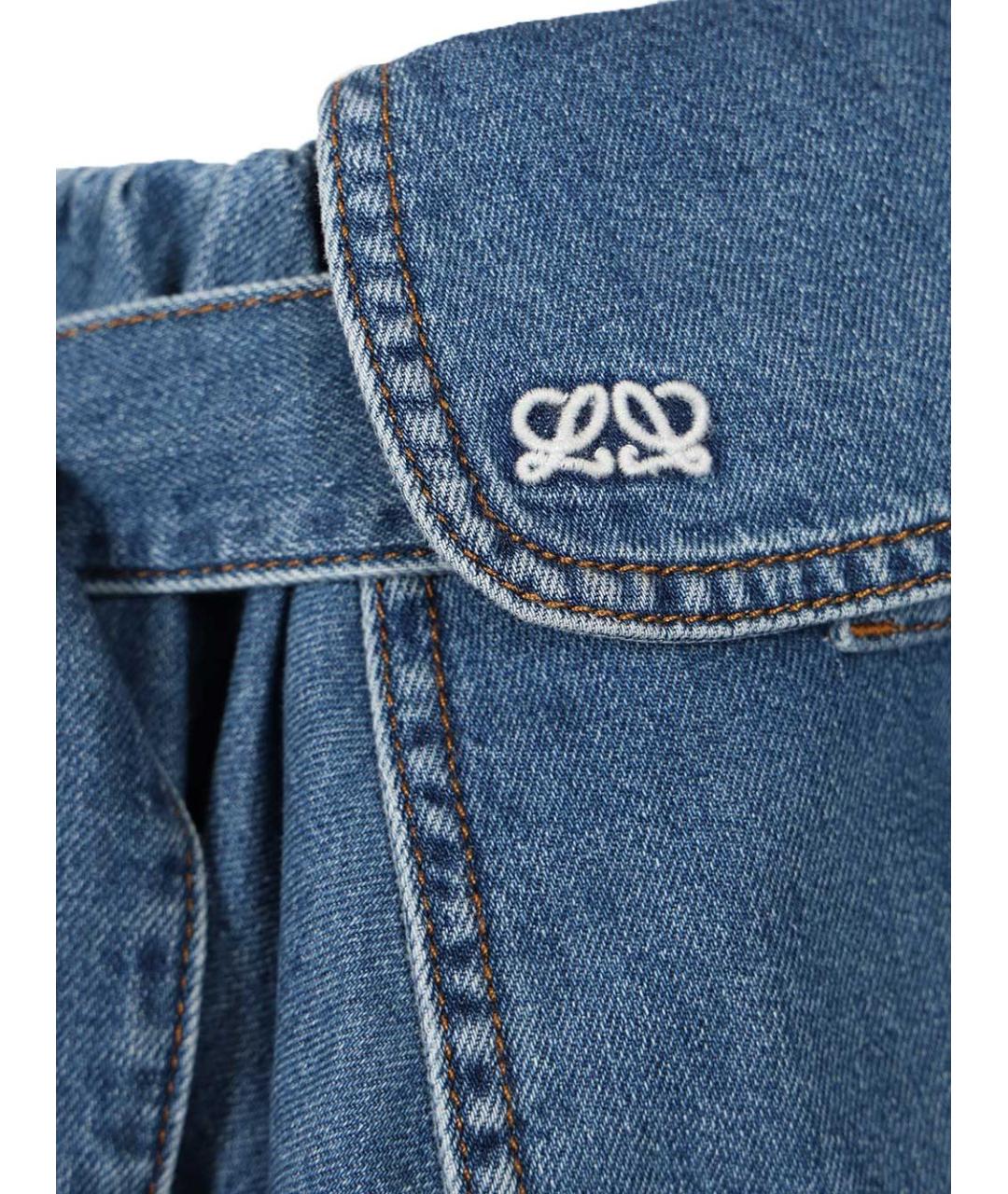 LOEWE Голубая хлопковая юбка мини, фото 6