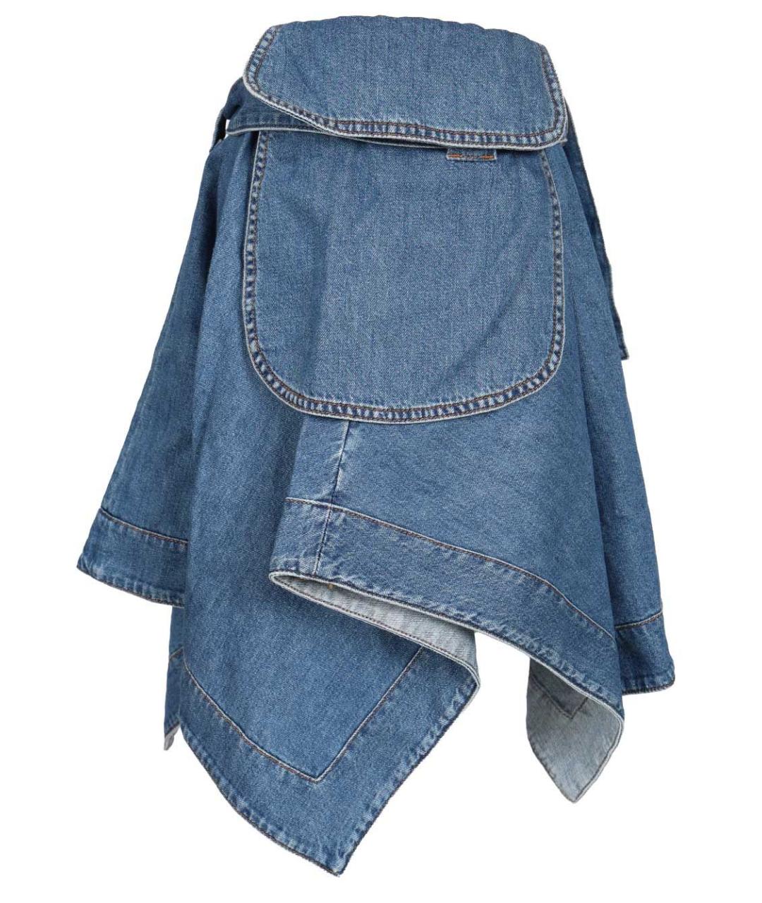 LOEWE Голубая хлопковая юбка мини, фото 4