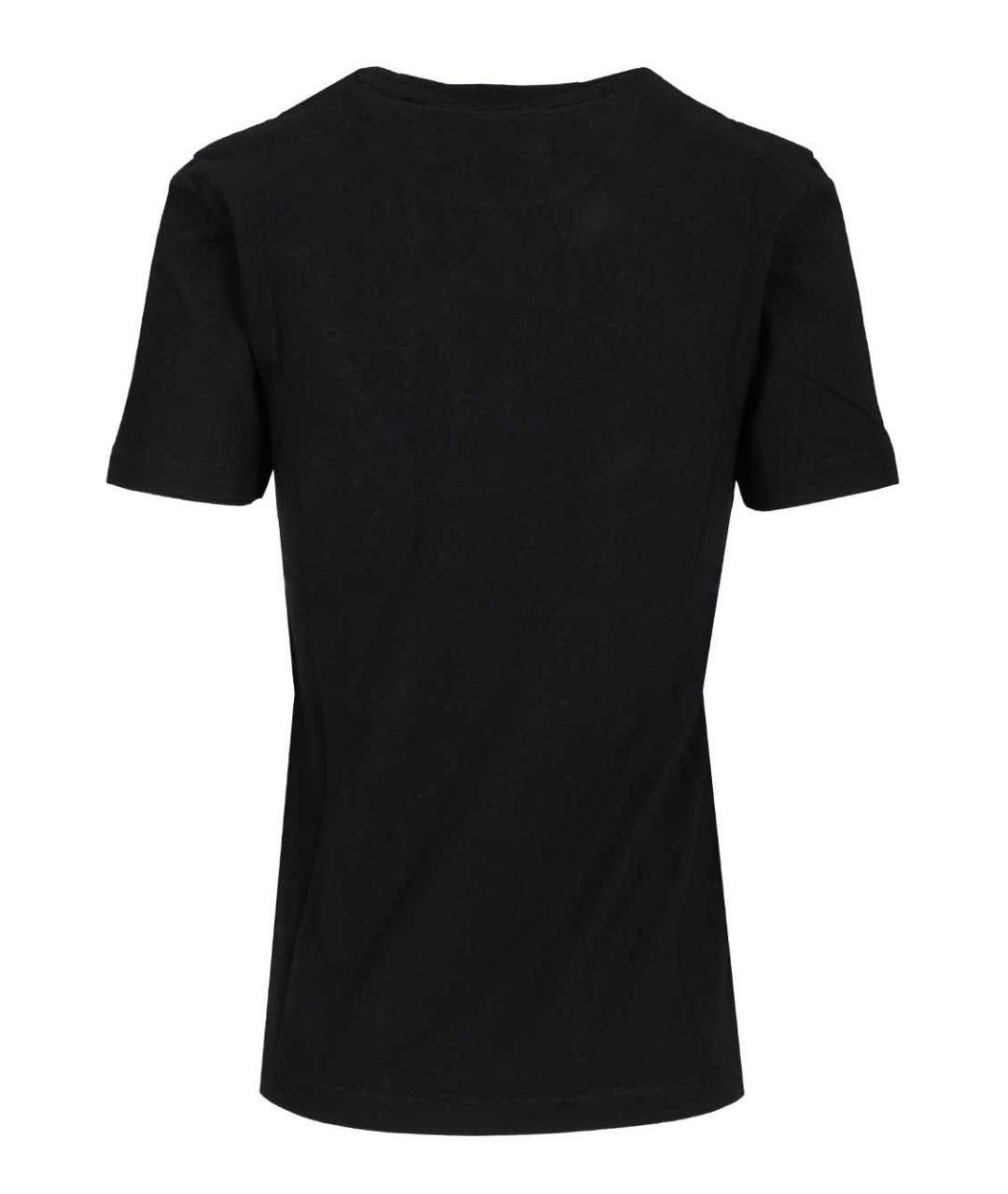 MAISON KITSUNE Черная хлопковая футболка, фото 2