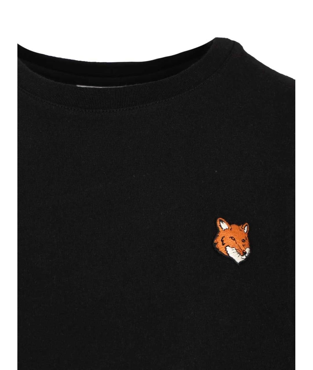 MAISON KITSUNE Черная хлопковая футболка, фото 3