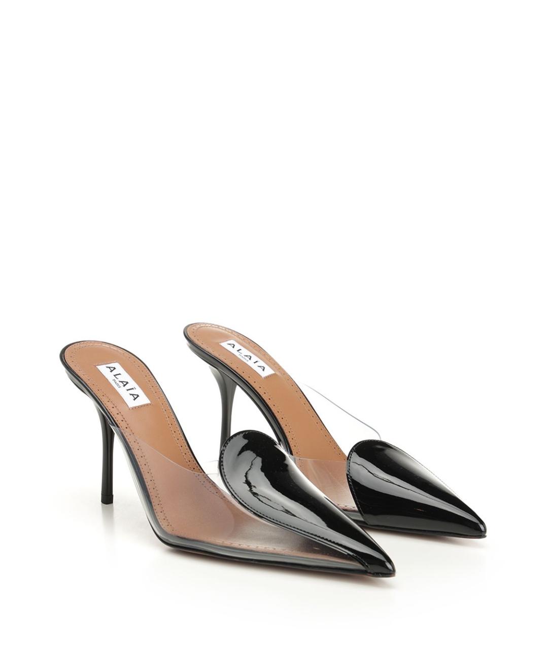 ALAIA Черные мюли из лакированной кожи, фото 2