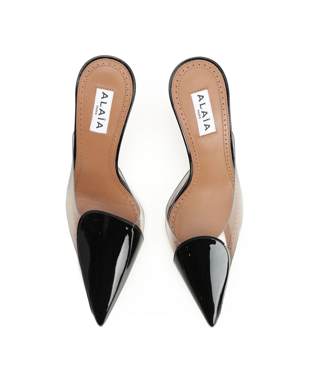 ALAIA Черные мюли из лакированной кожи, фото 5