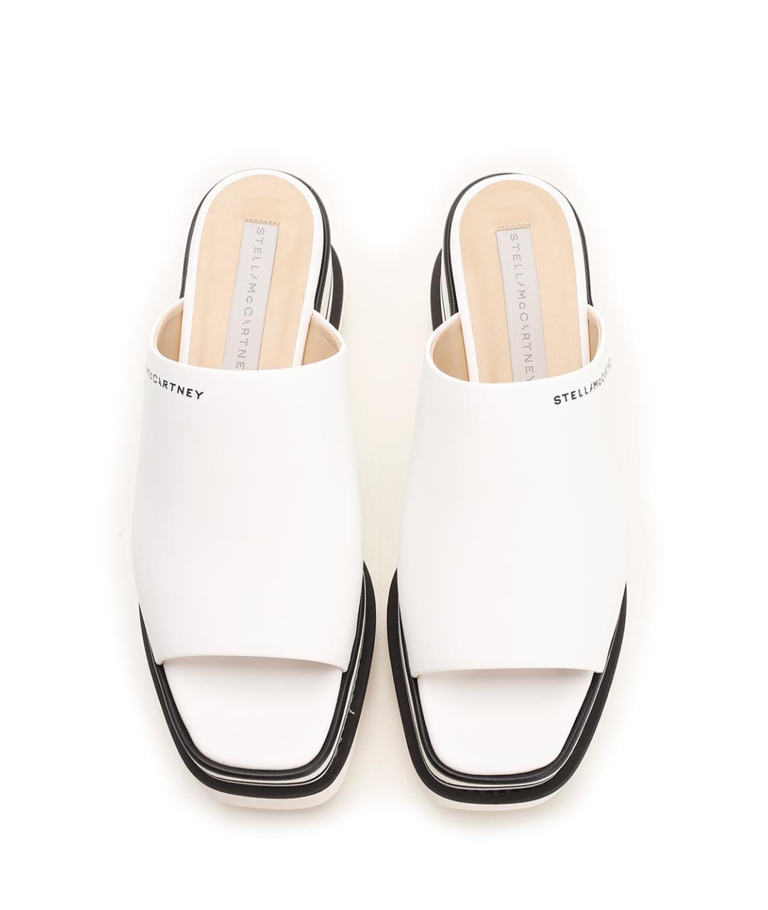 STELLA MCCARTNEY Белые синтетические шлепанцы, фото 5