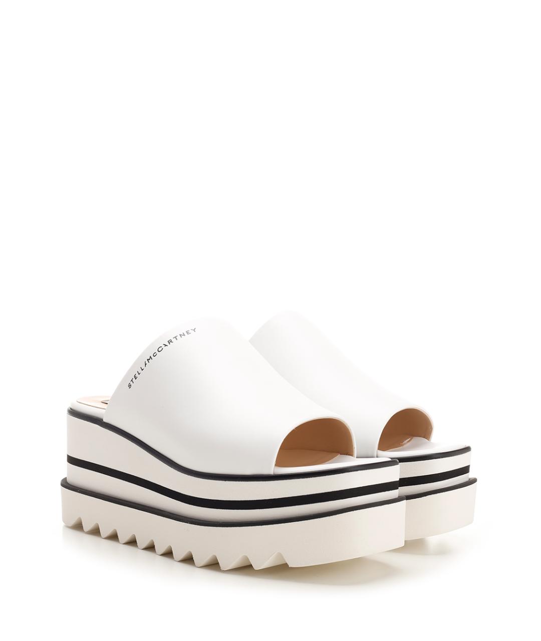 STELLA MCCARTNEY Белые синтетические шлепанцы, фото 2
