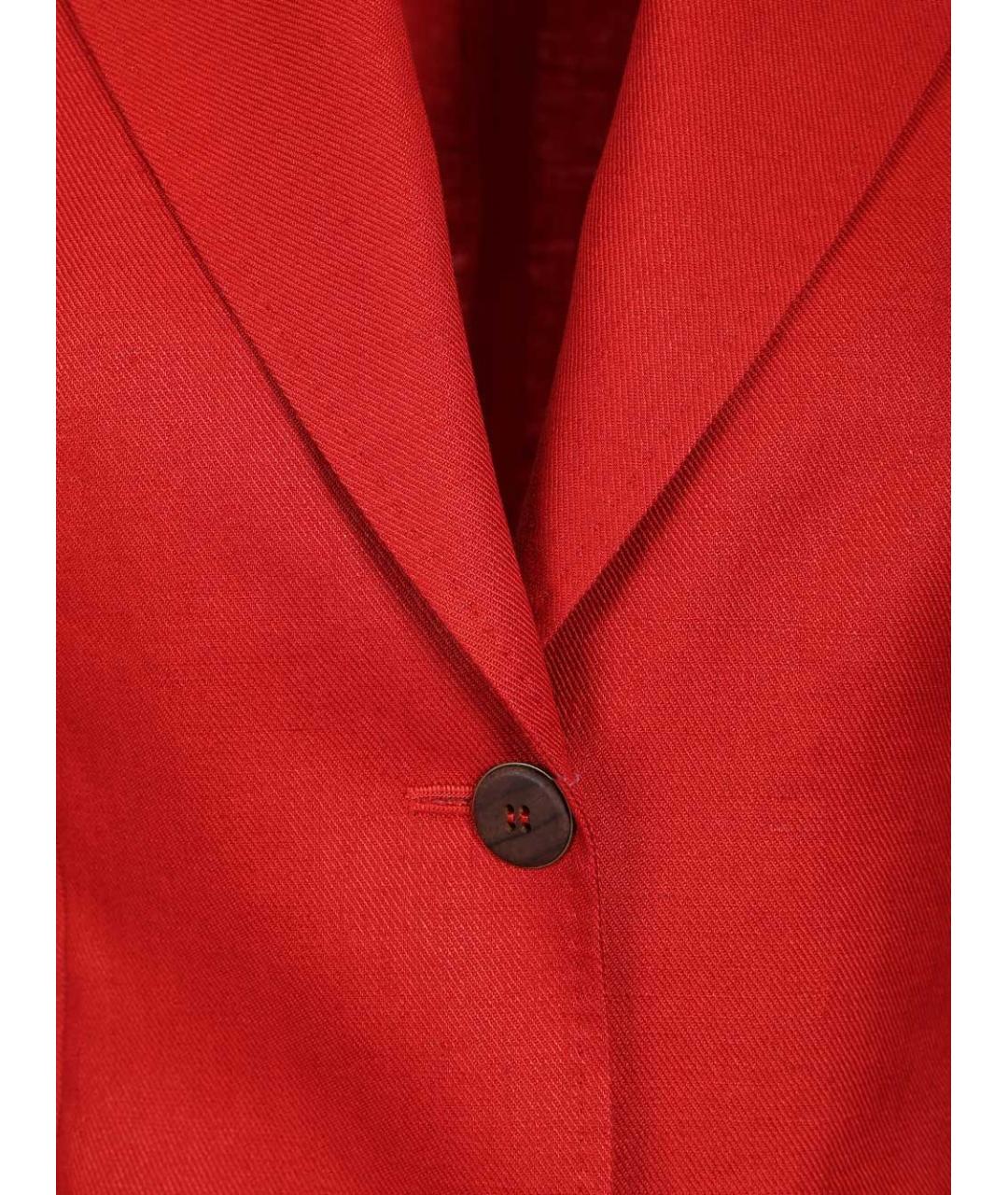 MAX MARA Красный льняной жакет/пиджак, фото 4