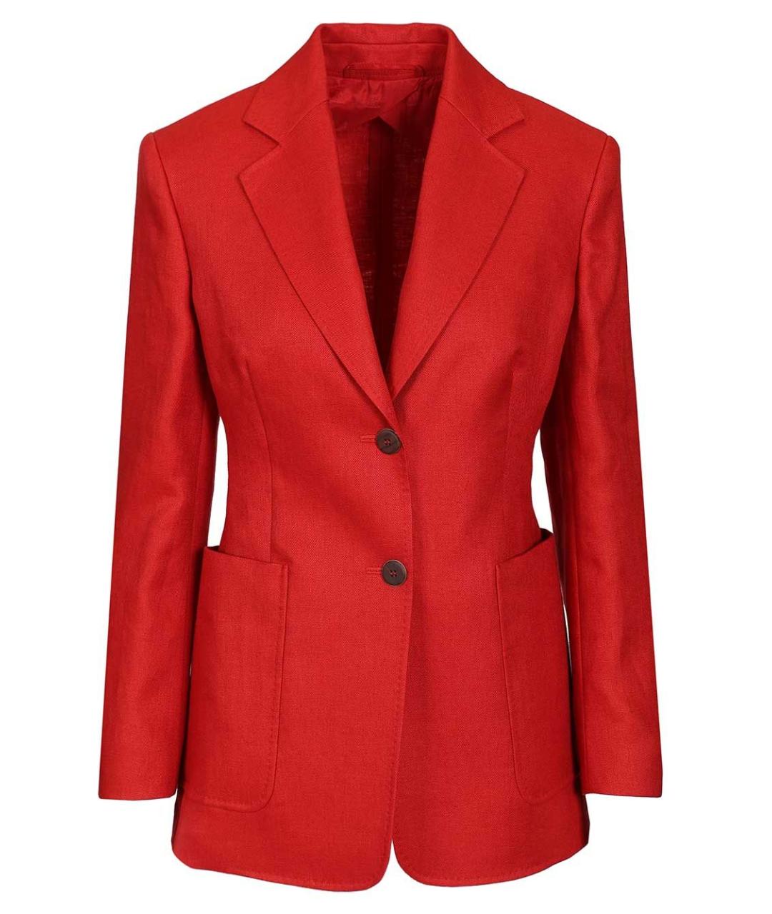 MAX MARA Красный льняной жакет/пиджак, фото 1