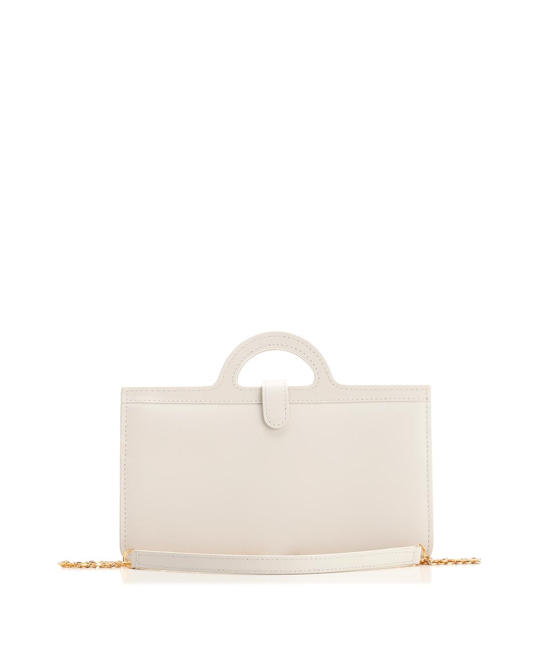 MARNI Белая кожаная сумка с короткими ручками, фото 3