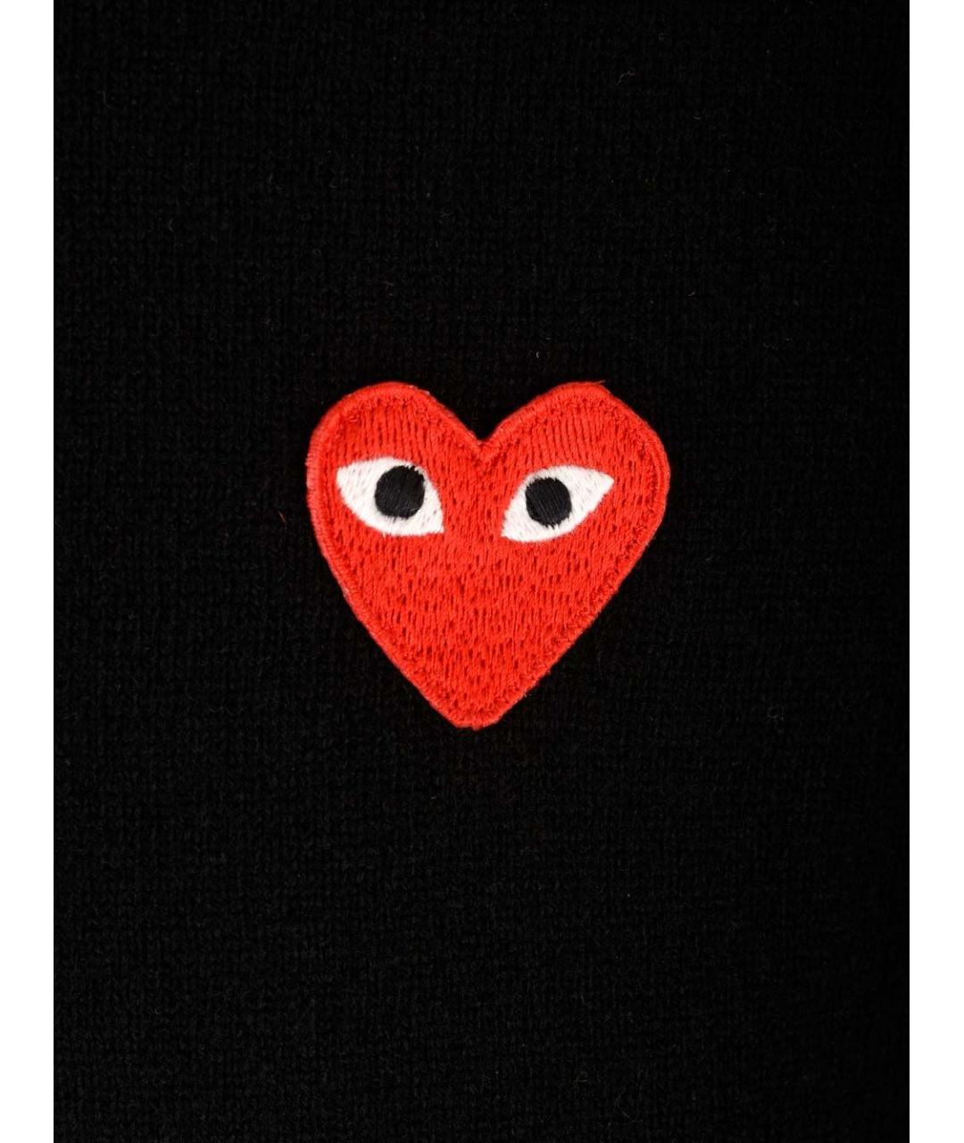 COMME DES GARÇONS PLAY Черный шерстяной джемпер / свитер, фото 3