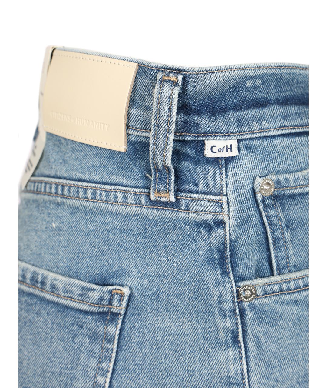 Citizien Of Humanity Голубые хлопковые прямые джинсы, фото 5