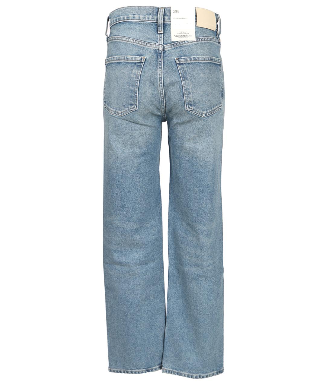 Citizien Of Humanity Голубые хлопковые прямые джинсы, фото 2