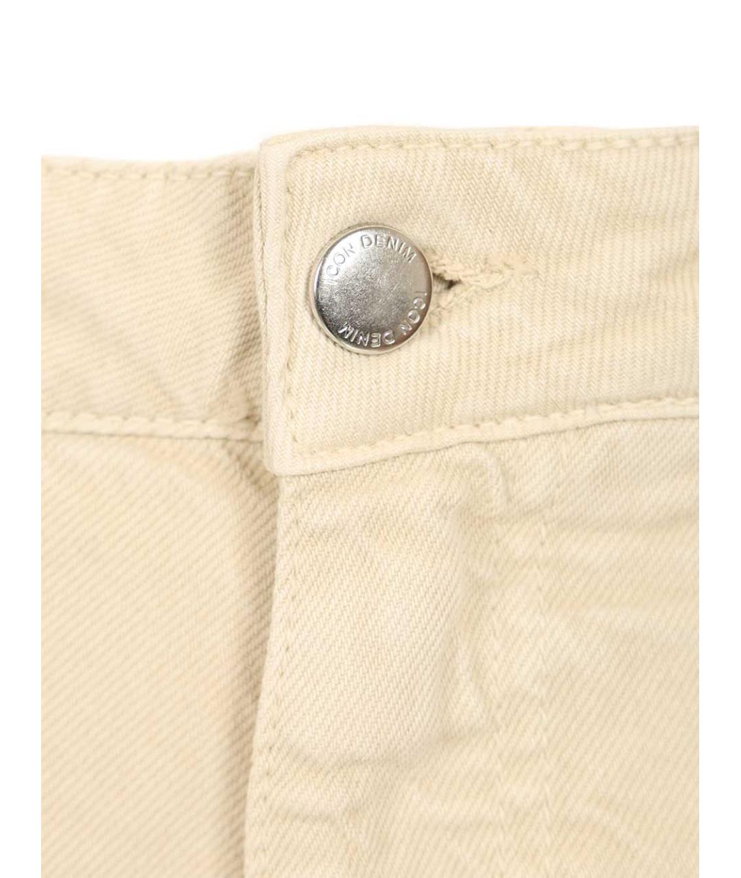 ICON DENIM Бежевые хлопковые прямые джинсы, фото 4