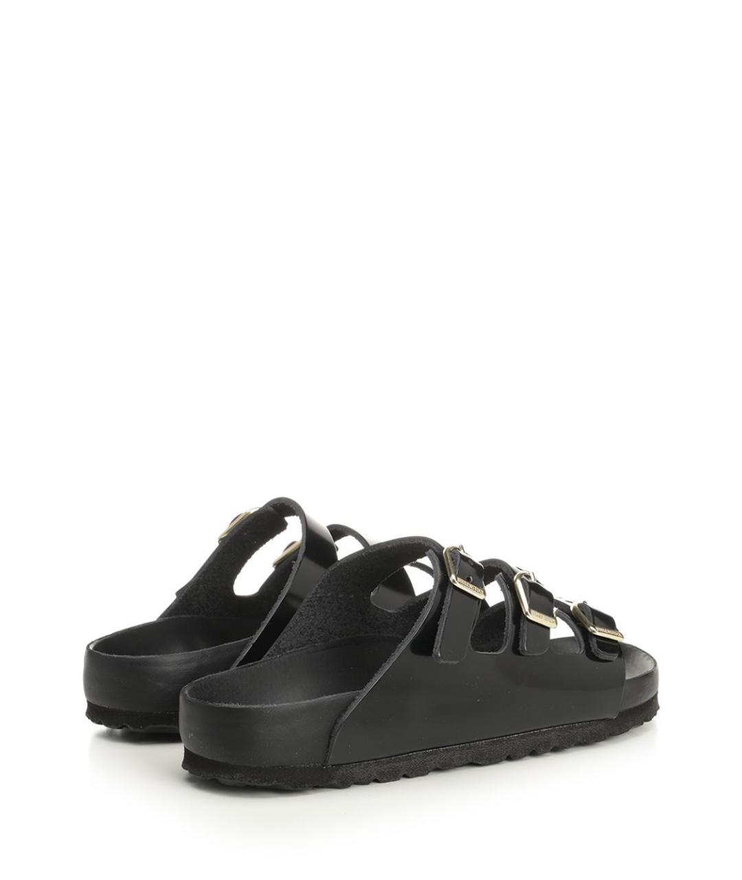 BIRKENSTOCK Черные шлепанцы из лакированной кожи, фото 3