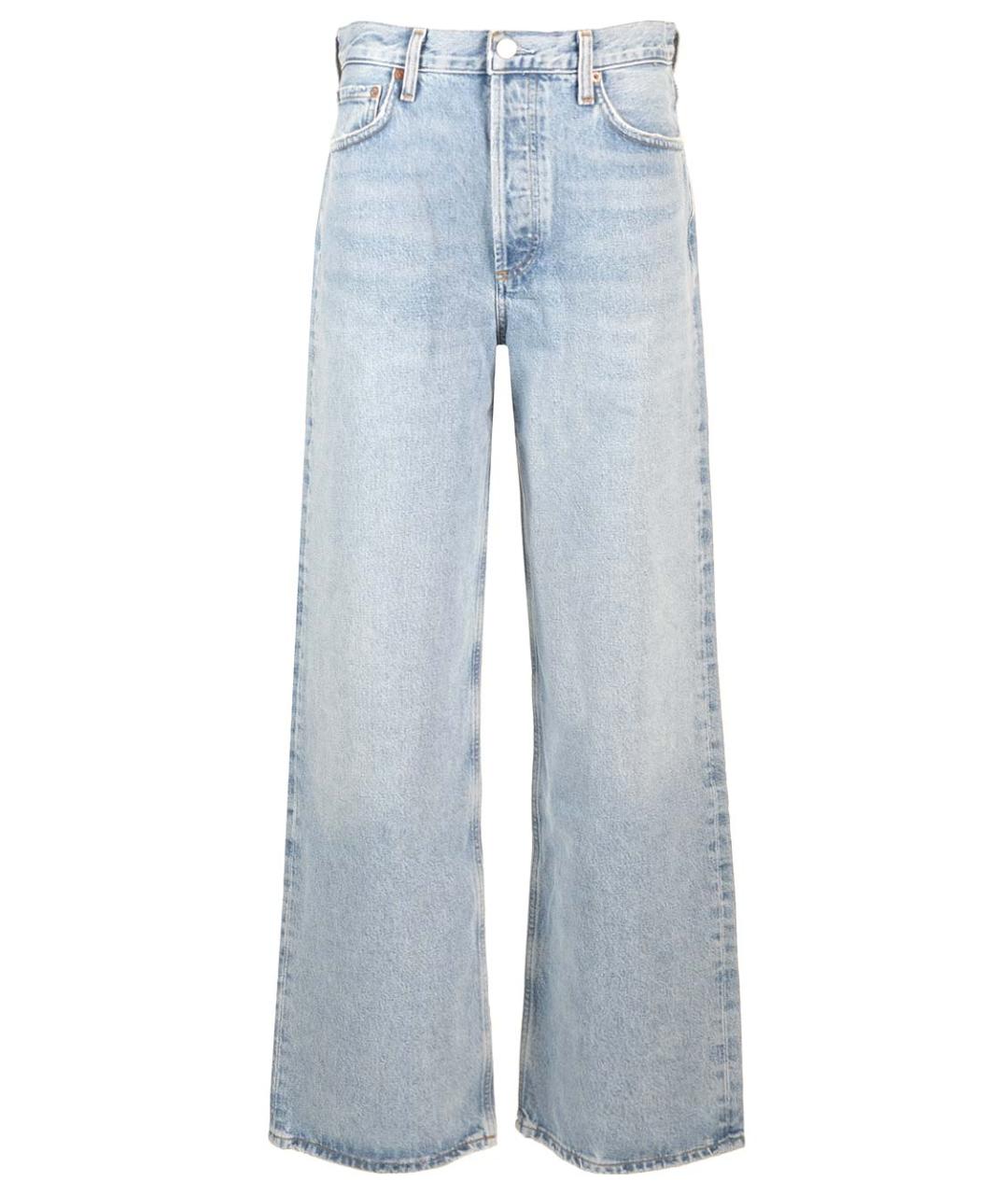 AGOLDE Голубые хлопковые прямые джинсы, фото 1