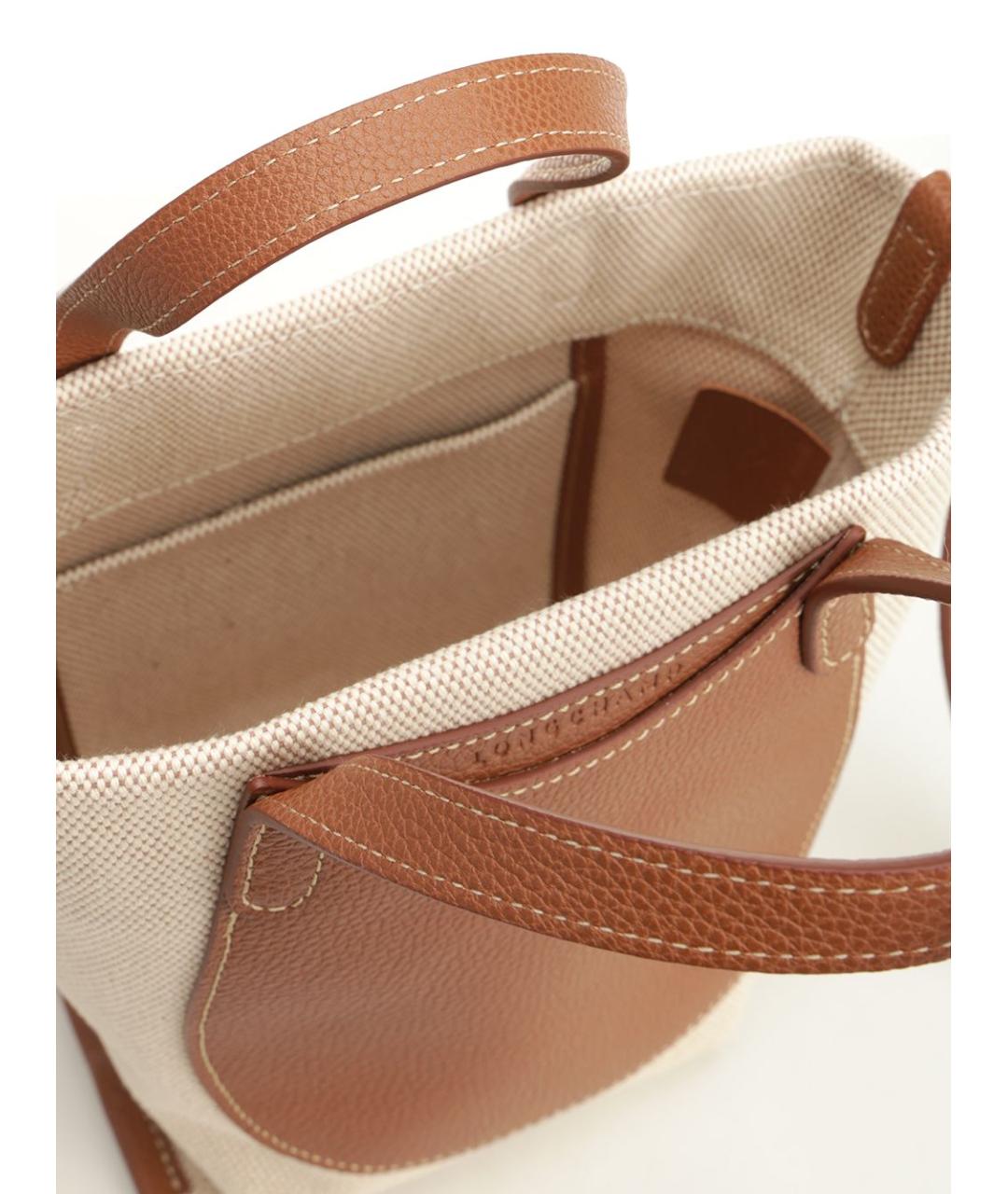 LONGCHAMP Бежевая тканевая сумка тоут, фото 4