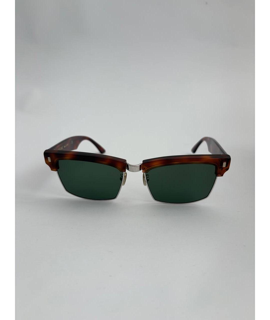 CELINE Коричневые пластиковые солнцезащитные очки, фото 9