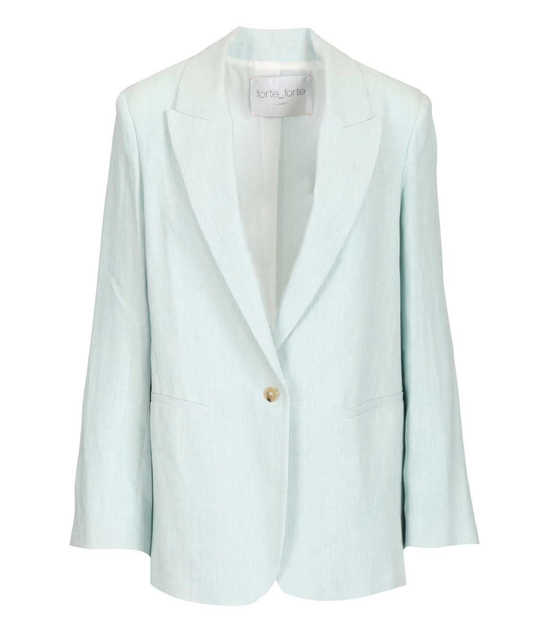 FORTE FORTE Бирюзовый льняной жакет/пиджак, фото 1