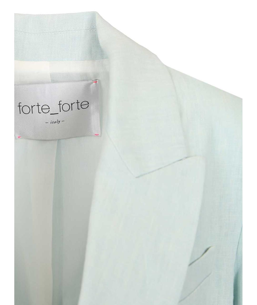 FORTE FORTE Бирюзовый льняной жакет/пиджак, фото 4