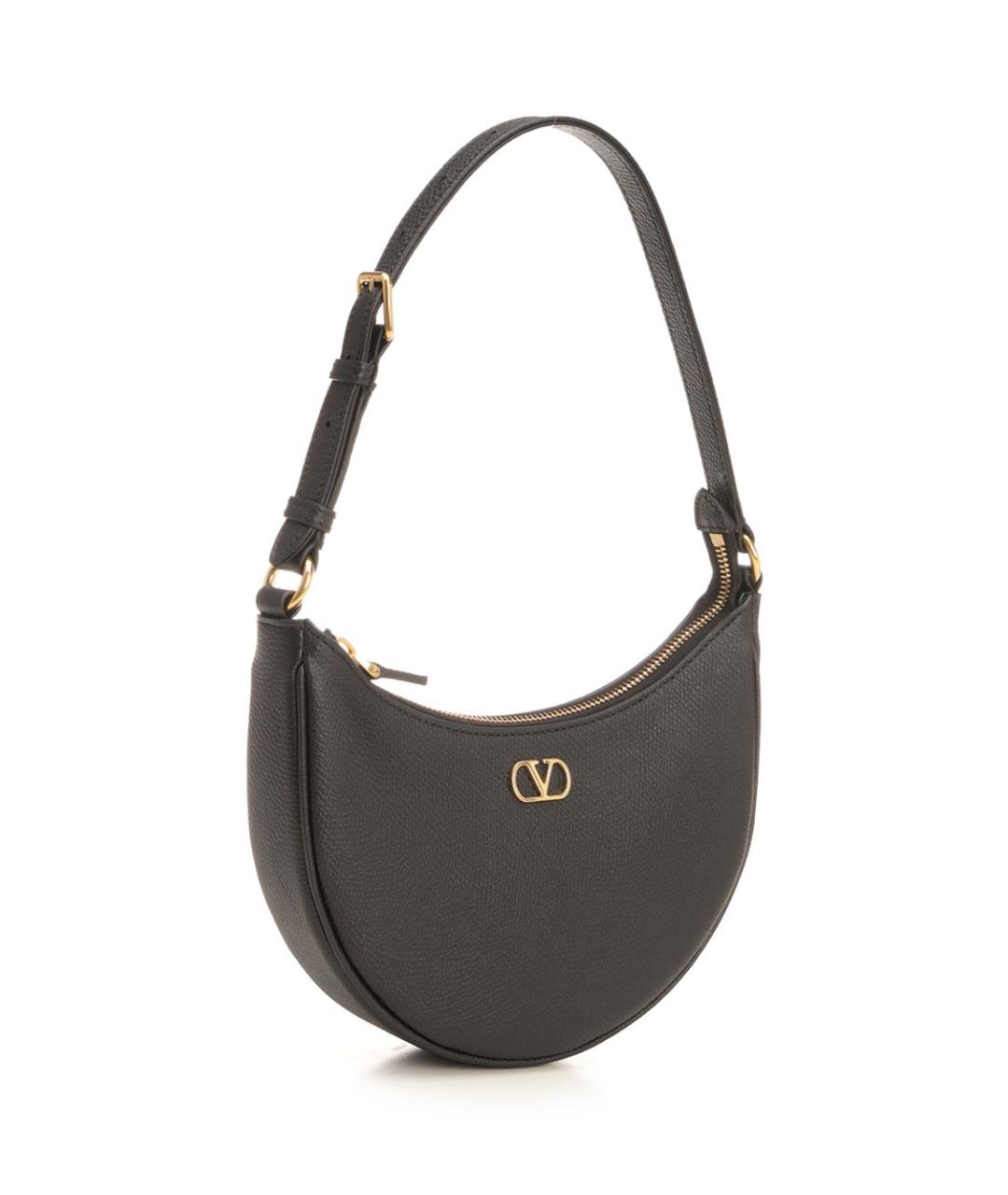 VALENTINO Черная кожаная сумка через плечо, фото 2