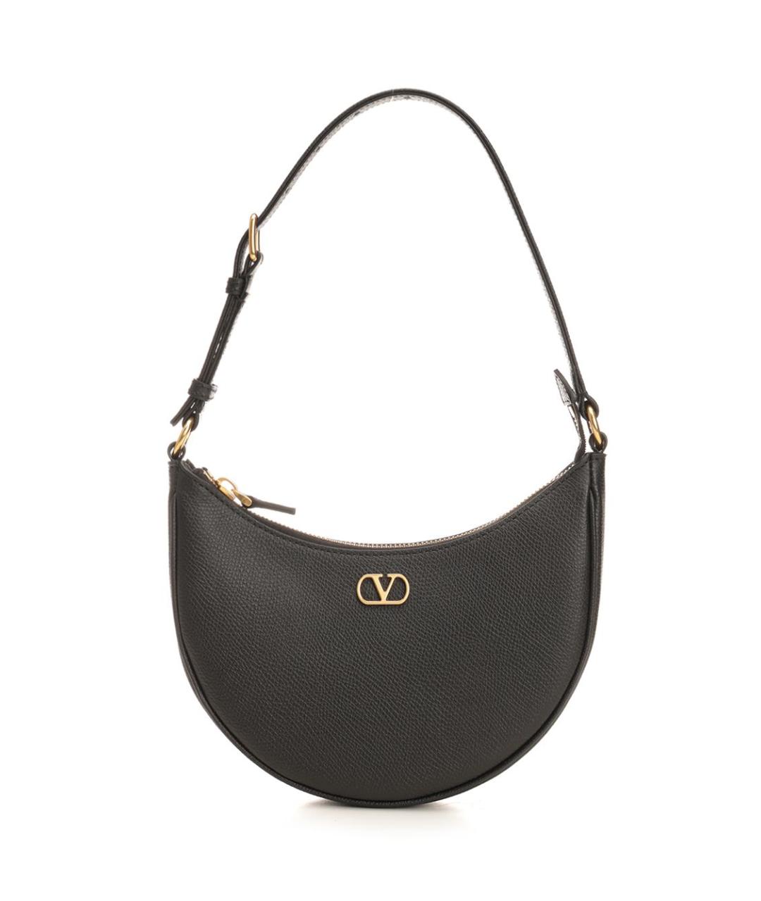 VALENTINO Черная кожаная сумка через плечо, фото 1