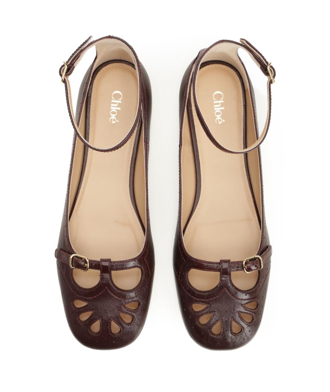 CHLOE Фиолетовые кожаные балетки, фото 5