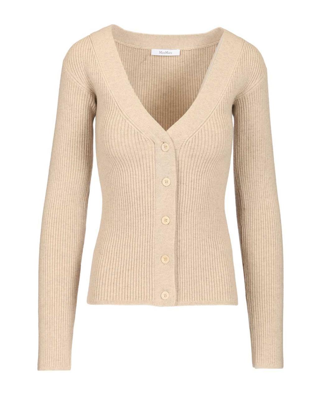 MAX MARA Бежевый шерстяной джемпер / свитер, фото 1