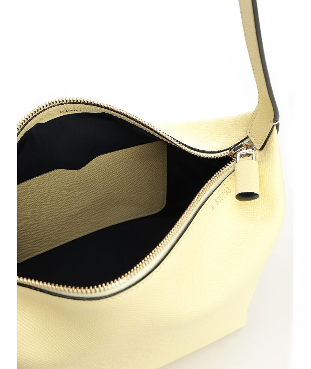 VALEXTRA Желтая кожаная сумка с короткими ручками, фото 5