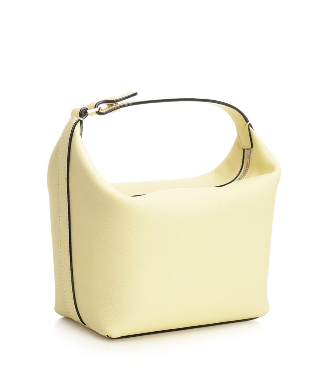 VALEXTRA Желтая кожаная сумка с короткими ручками, фото 2