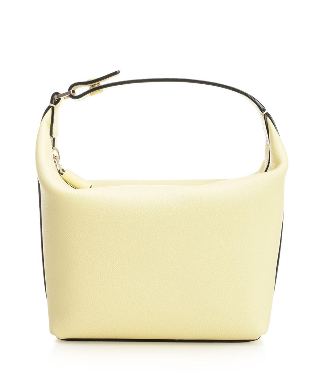 VALEXTRA Желтая кожаная сумка с короткими ручками, фото 1