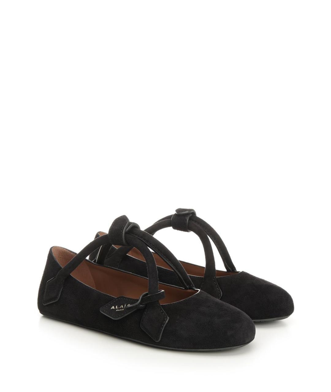ALAIA Черные кожаные балетки, фото 2