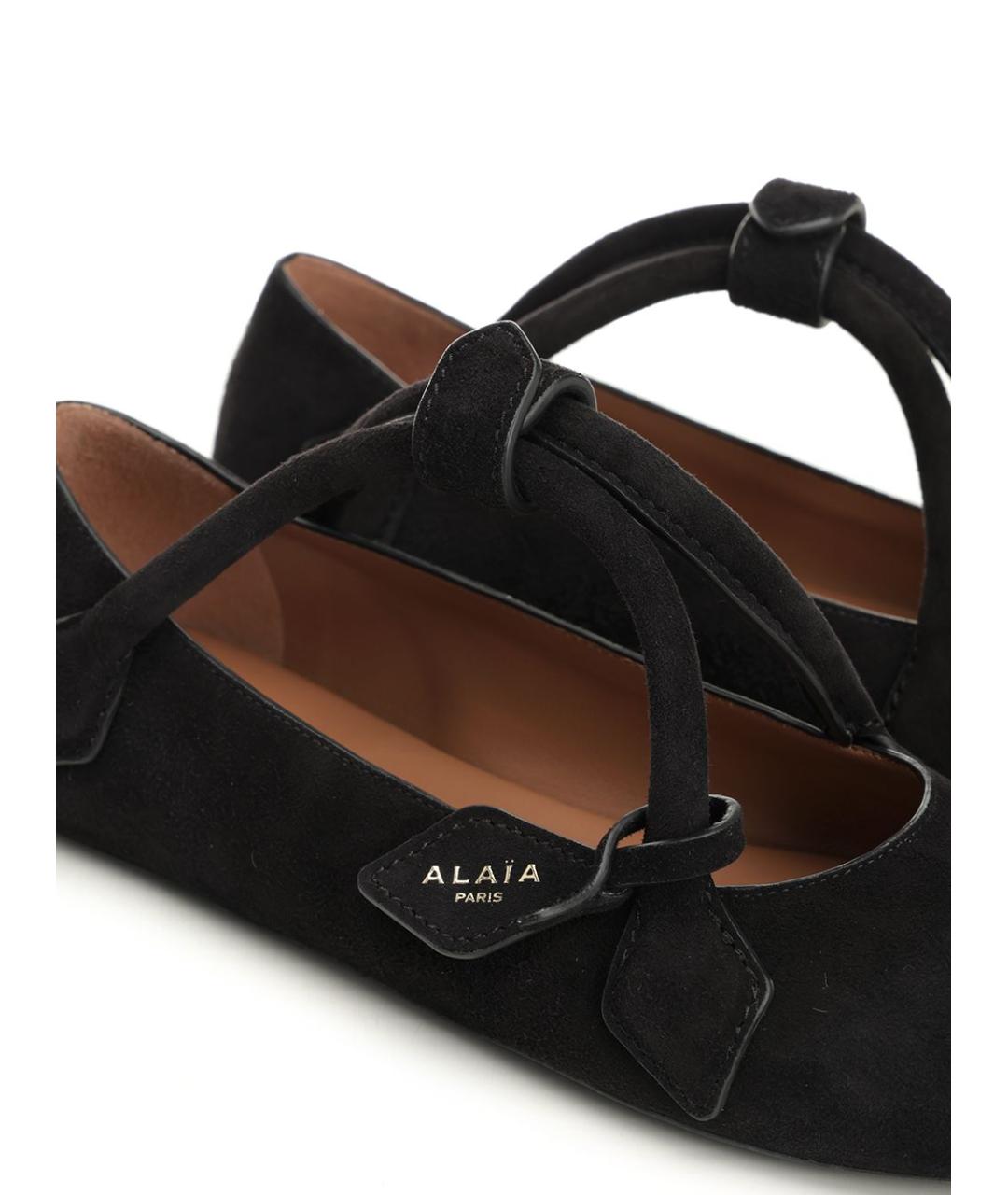 ALAIA Черные кожаные балетки, фото 6