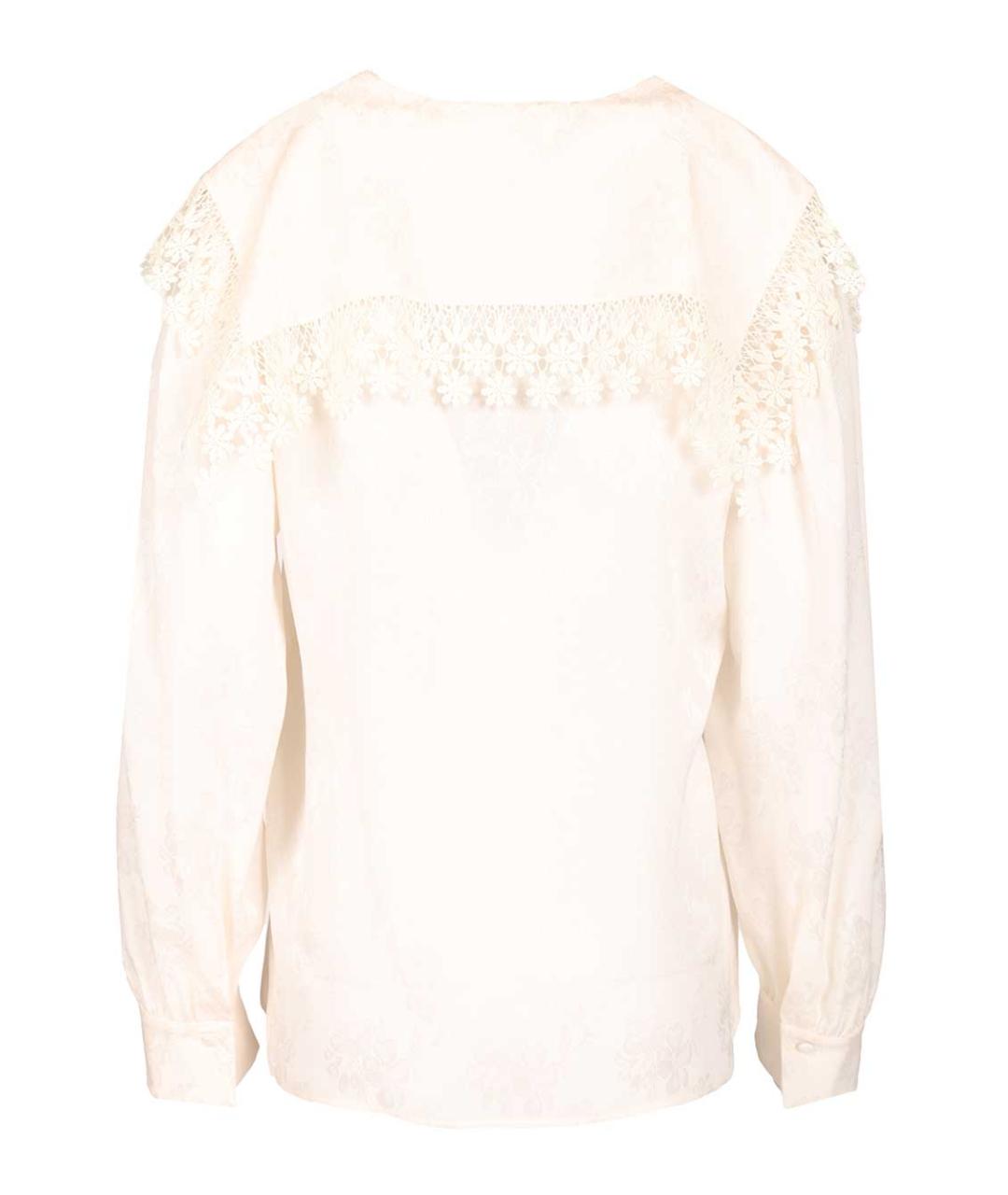 CHLOE Белая шелковая блузы, фото 2