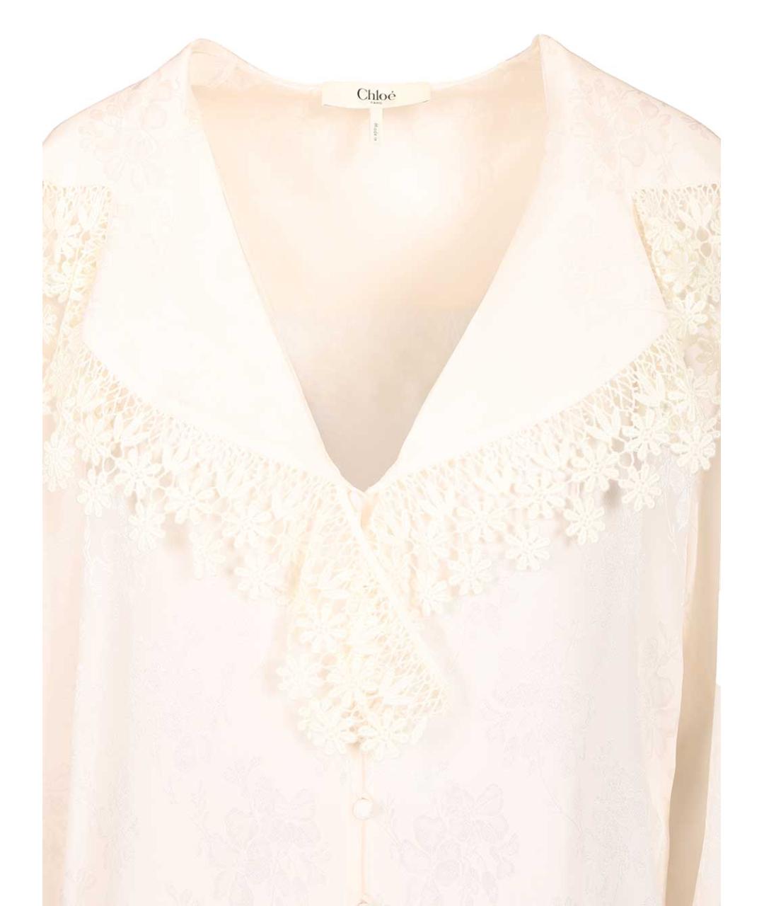 CHLOE Белая шелковая блузы, фото 4
