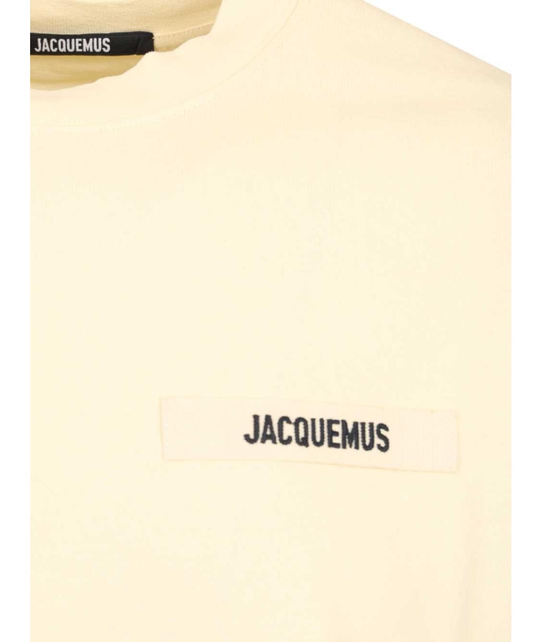 JACQUEMUS Бежевая хлопковая футболка, фото 3