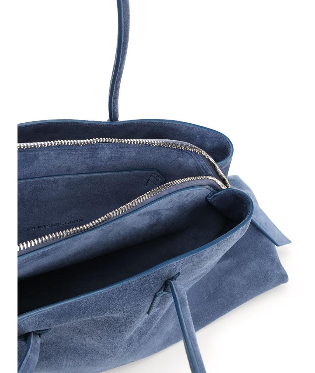 THE ATTICO Голубая замшевая сумка через плечо, фото 4