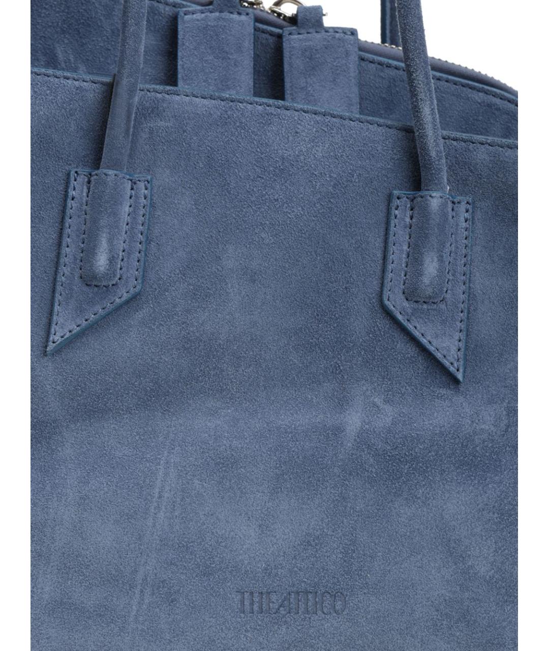 THE ATTICO Голубая замшевая сумка через плечо, фото 5