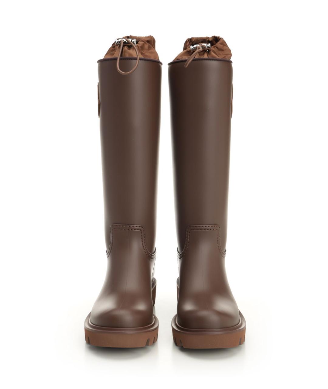 MONCLER Коричневые резиновые сапоги, фото 5