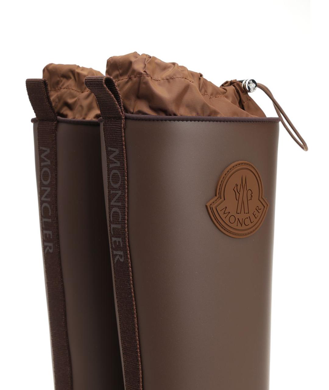 MONCLER Коричневые резиновые сапоги, фото 6