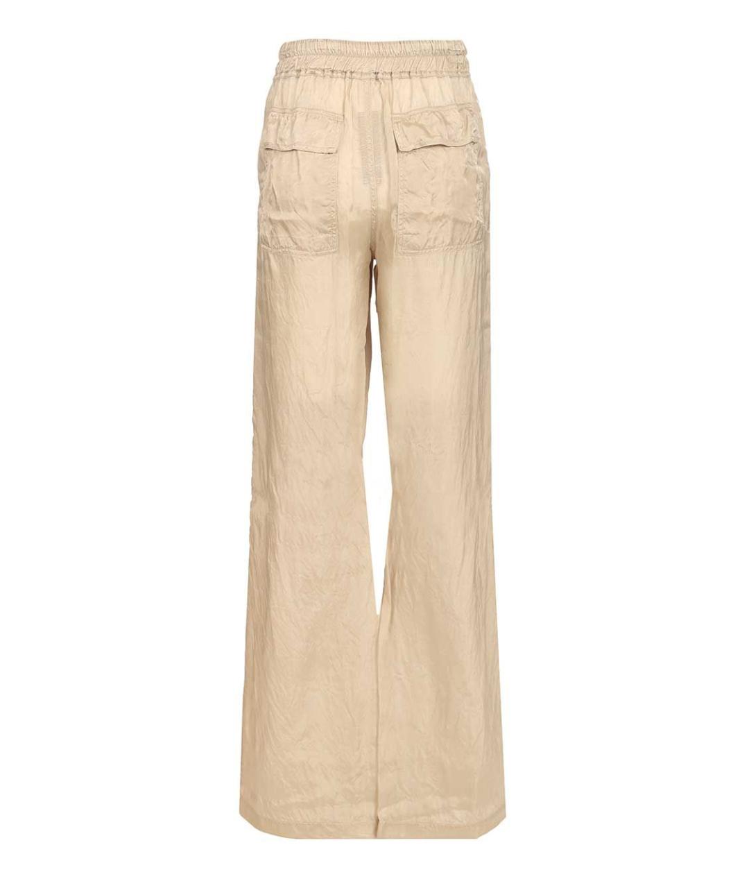 RICK OWENS Бежевые вискозные прямые брюки, фото 2