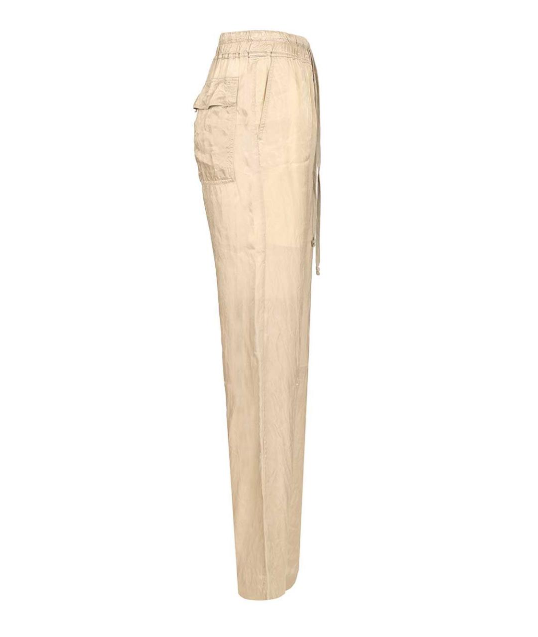 RICK OWENS Бежевые вискозные прямые брюки, фото 3