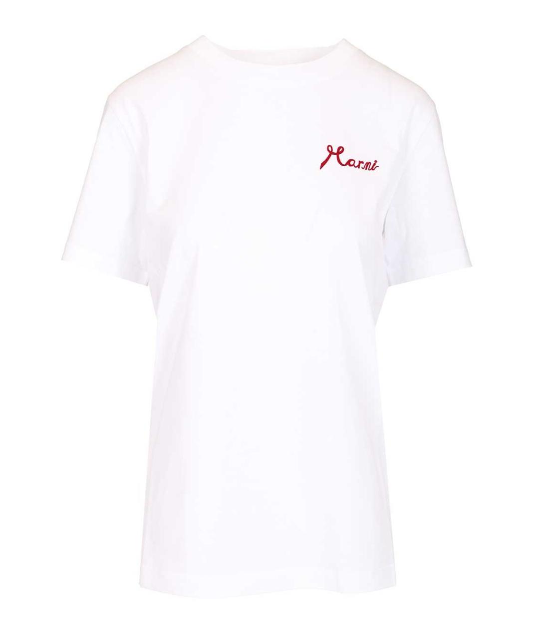 MARNI Белая хлопковая футболка, фото 1