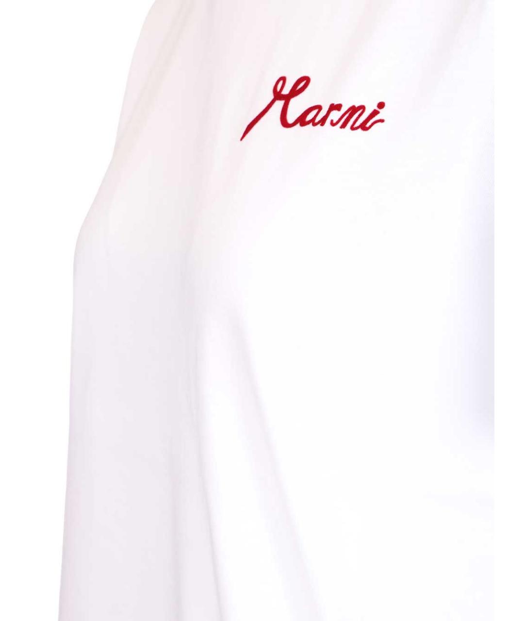 MARNI Белая хлопковая футболка, фото 3