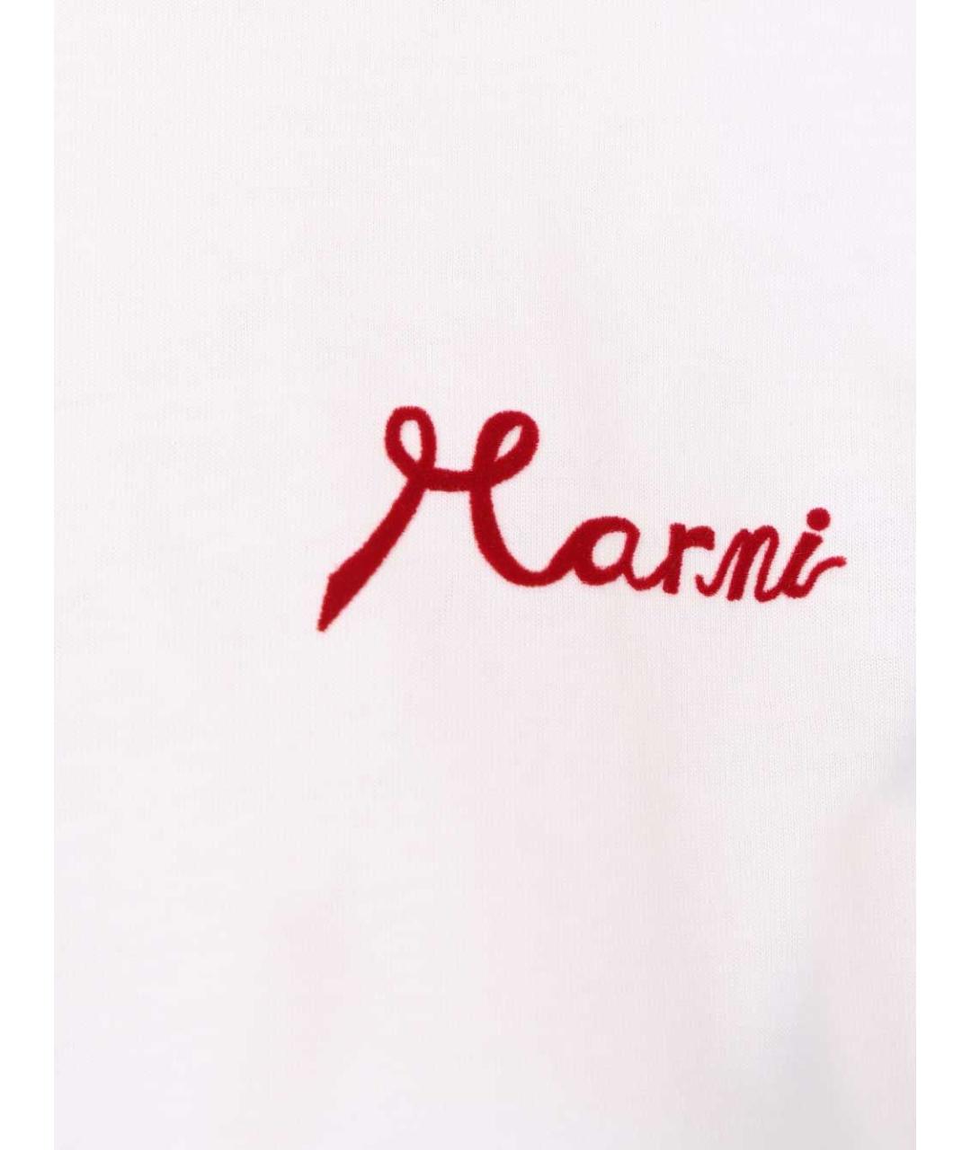 MARNI Белая хлопковая футболка, фото 4
