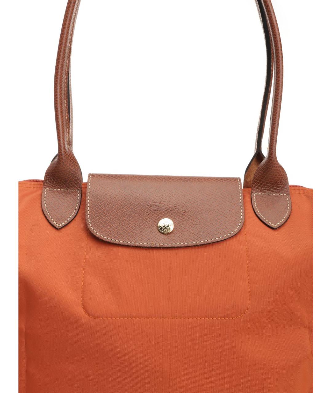 LONGCHAMP Оранжевая тканевая сумка тоут, фото 5